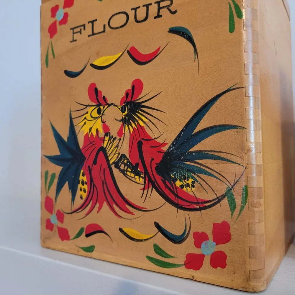 Vintage Chicken/Rooster Wooden Nesting Canister Set - Picture 8 of 9